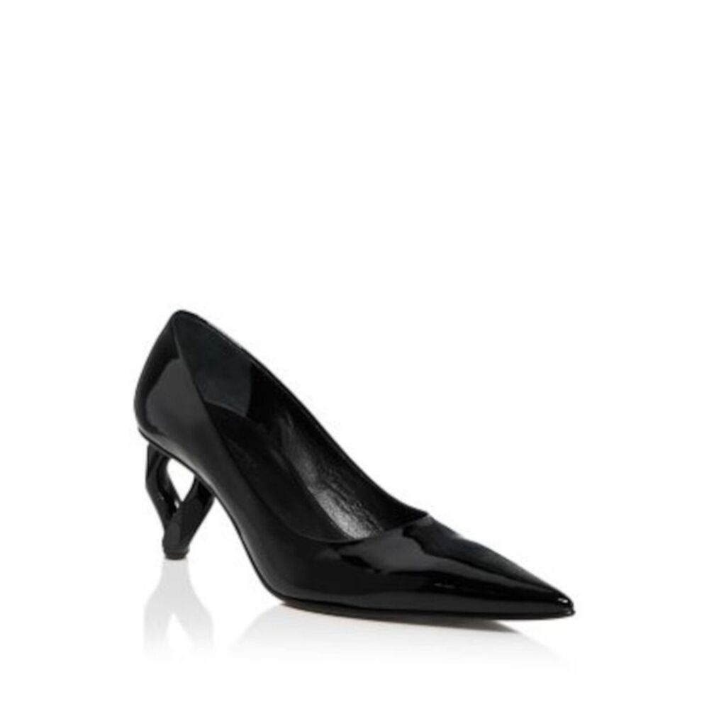JW ANDERSON Womens Black Toe Sculpted Heel Slip On Leather Pumps Shoes 36.5